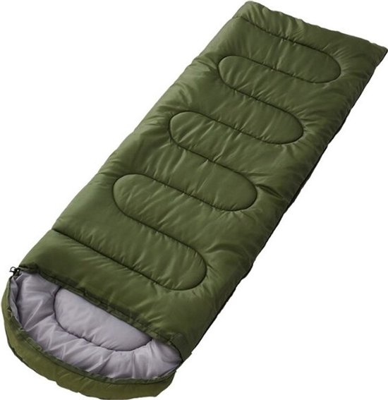 LISM-Slaapzak, ultralichte kampeerslaapzak, waterdicht, verdikt, warme winterslaapzak, volwassen maat, outdoor kampeerslaapzak, groen - medium.