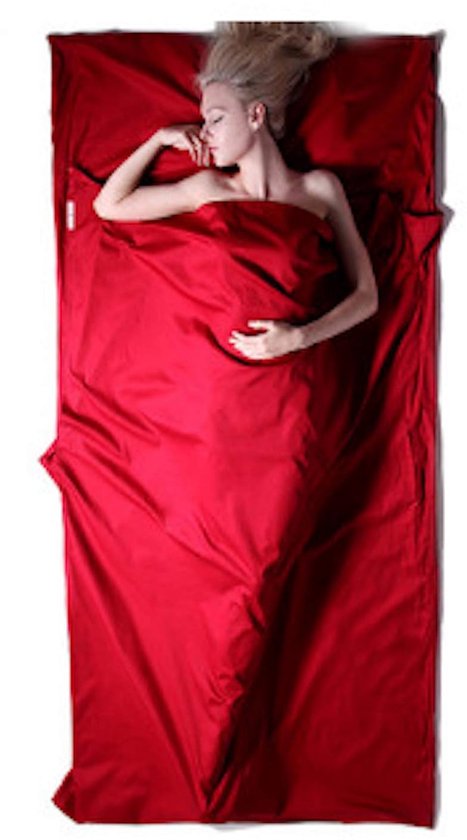 LISM-Slaapzakvoering, lichtgewicht reislaken, kampeerslaapzak Geschikt voor volwassenen met vlekbescherming, Geschikt voor kamperen, reizen, hotels en backpacken (rood) 75 * 210 cm