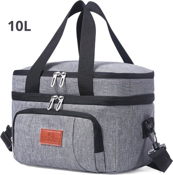Livano Koelbox - Koeltas - Frigobox - Autokoelbox - Lichtgewicht - Coolbox - Wielen - Draagbaar - Grijs 10 Liter van Livano