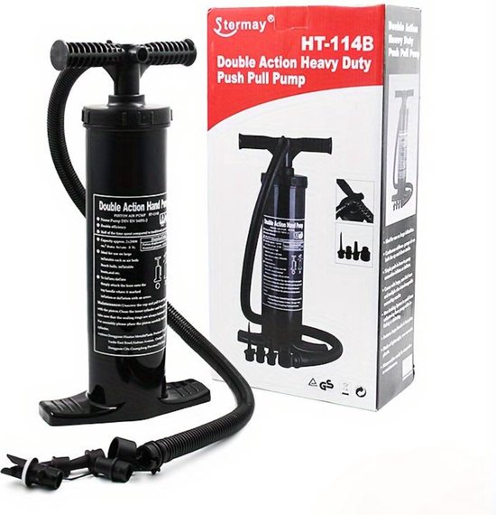 Livano Luchtbedpomp - OpblaaspompLucht Pomp - Luchtpomp - Camping Pomp - Groot - Handmatig - Rubber - Zwart van Merkloos