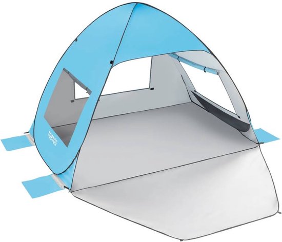 Livano Strandtent - Extra Sterk - Winddicht Strandtent - Strand - Outdoor - UV Bescherming - Draagbaar - Blauw van Livano