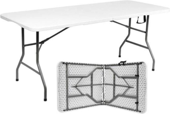 Livista® Klaptafel - Inklapbare Tafel - 180 x 70 cm - Vouwtafel - Antislip en Weerbestendig - Wit van Livista