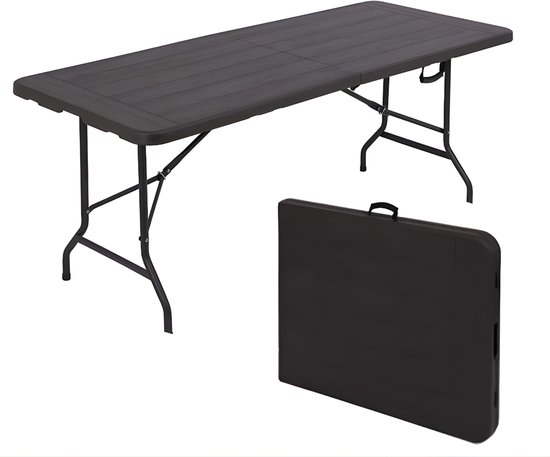 Livista Luxe Klaptafel 180x70 cm – Inklapbare Tafel - Opvouwbare Campingtafel & Stevige Tuintafel – Draagkracht tot 250 kg – Vouwtafel - Antislip en Weerbestendig -Handig voor Feest, Tuin of Camping