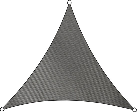 Livn Schaduwdoek Como Polyester driehoek 5m antraciet - 100% UV-bescherming - Dikte doek: 160 gr/m2 - Inclusief bevestigingskoord en 5 mm dikke RVS bevestigingsringen