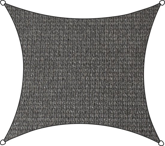Livn Schaduwdoek Iseo HDPE vierkant 3.6m antraciet - Wind- en waterdoorlatend - Dikte doek: 185 gr/m2 - Inclusief bevestigingskoord en 5 mm dikke RVS bevestigingsringen van Livn