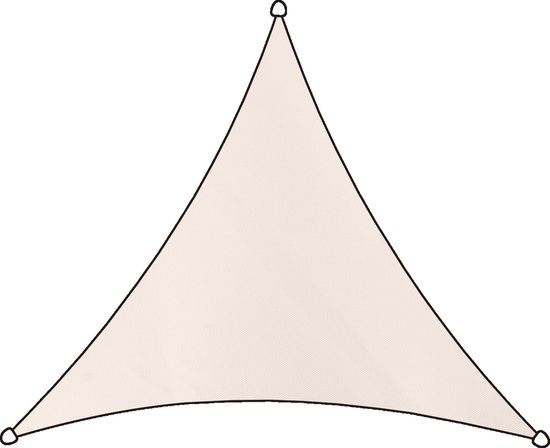 Livn Schaduwdoek Livigno Oxford Driehoek 3.6m Naturel - 95% UV-bescherming - Dikte doek: 270 gr/m2 - Inclusief bevestigingskoord en RVS bevestigingsringen van Livn
