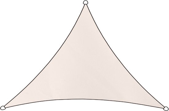 Livn Schaduwdoek Livigno Oxford Driehoek 3x2.5m Naturel - 95% UV-bescherming - Dikte doek: 270 gr/m2 - Inclusief bevestigingskoord en RVS bevestigingsringen van Livn