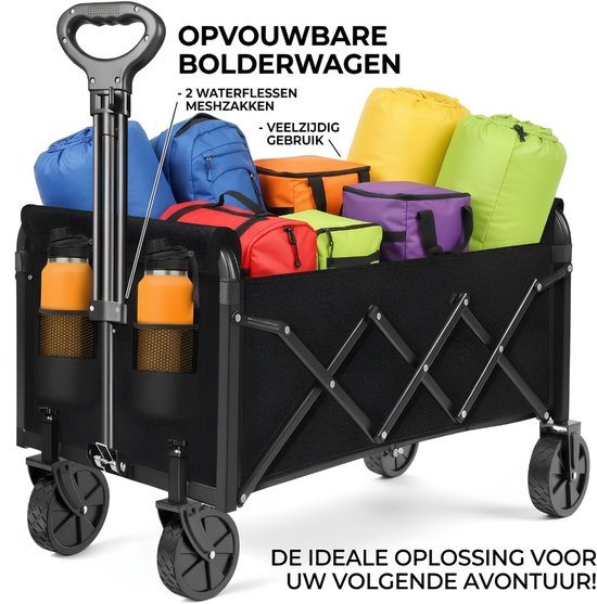 LNMsolutions® Bolderkar - Bolderkar Opvouwbaar - Inklapbare Bolderwagen - Zwart - 75cm x 44cm x 95cm van Lnmsolutions
