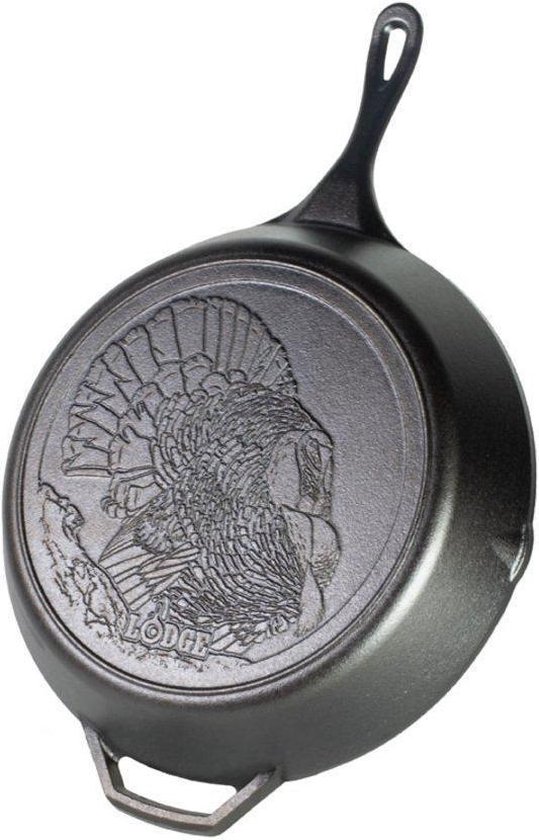Lodge Wildlife koekenpan kalkoen 33.8 CM - gietijzer - voor alle warmtebronnen