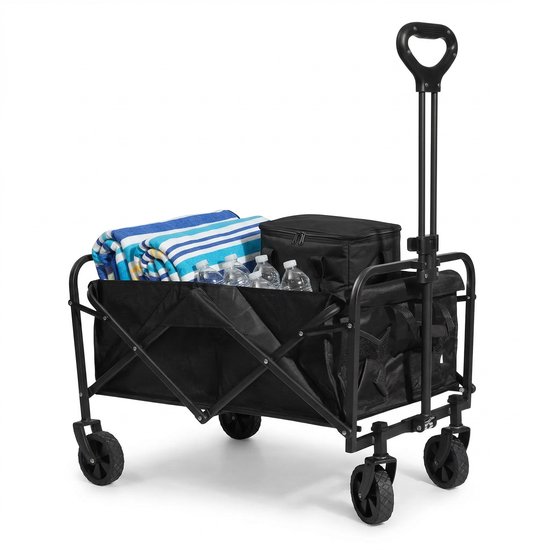 Lomera Bolderkar Opvouwbaar - Bolderwagen - Transportkar voor Strand en Camping - Strandkar - Trolley - Festival - Tuin - Opvouwbare Kar - Transportwagen - Boodschappen - Picknick - Outdoor - Vakantie - Inklapbaar - Compact van Merkloos