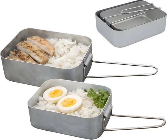 Lomera Camping Pannenset - Camping Kookset - Camping Kookgerei Set - Outdoor Kookset - Outdoor Pannenset - Camping Pannen Set - Pannenset Camping - Kookset Kamperen - Kookgerei Kamperen - Camping Pannenset 2 Delig