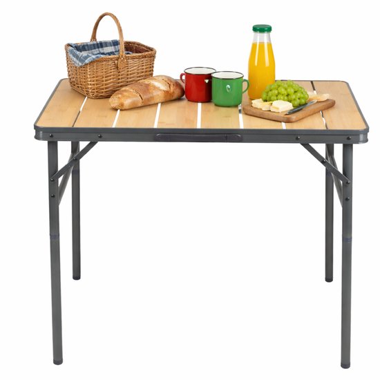 Lomera Campingtafel Inklapbaar - Campingtafel Opvouwbaar - Klaptafel Camping - Campingtafel Verstelbaar - Campingtafel Hoogte Verstelbaar - Campingtafel Lichtgewicht - Campingtafel met Handvat - Campingtafel voor Caravan