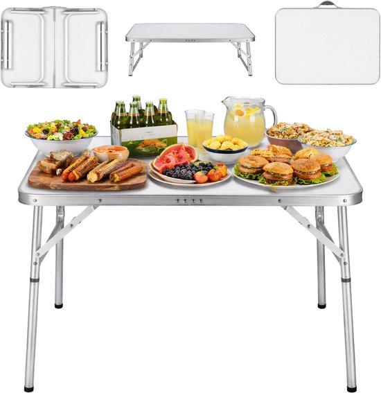 Lomera Campingtafel Inklapbaar - Campingtafel Verstelbaar - Campingtafel Laag - Campingtafel Hoog - Campingtafel Buiten - Campingtafel Lichtgewicht - Klaptafel Buiten - Campingtafel Aluminium van Merkloos