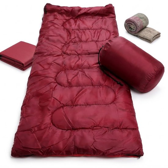 Lomera Envelop Slaapzak - Deken Slaapzak - Slaapzak Volwassenen - Zomerslaapzak - Festival Slaapzak - Kampeer Slaapzak - Rode Slaapzak - Slaapzak 5 Graden - Slaapzak 10 Graden van Merkloos