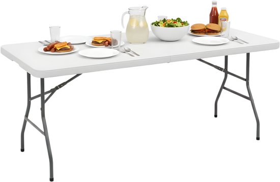 Lomera Inklapbare Tafel - Klaptafel - Vouwtafel - Opvouwbare Tafel - Campingtafel - Campingtafel Inklapbaar - Partytafel - Buffettafel - Tuintafel Inklapbaar - Opklapbare Tafel - Plooitafel - Rechthoekige Klaptafel van Merkloos