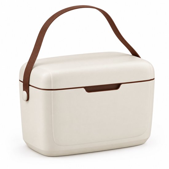 Lomera Koelbox 12 Liter Crème - Kleine Passieve Koelbox met Schouderband - Draagbare Frigobox voor Picknick, Strand en Camping - Isolatiebox - Thermobox - Coolbox van Lomera