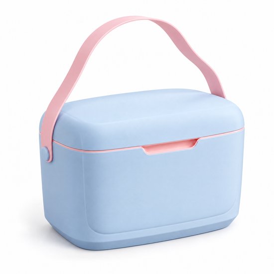 Lomera Koelbox 6 Liter Blauw - Kleine Passieve Koelbox met Schouderband - Draagbare Frigobox voor Picknick, Strand en Camping - Isolatiebox - Thermobox - Coolbox van Lomera