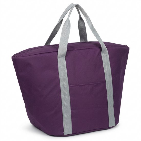 Lomera Koeltas - Koeltasje - Koel Tas - Geïsoleerde Tas - Thermotas - Koel Boodschappentas - Koeltas Boodschappen - Koeltas Picknick - Picknick Koeltas - Koeltas met Rits - Paarse Koeltas van Merkloos