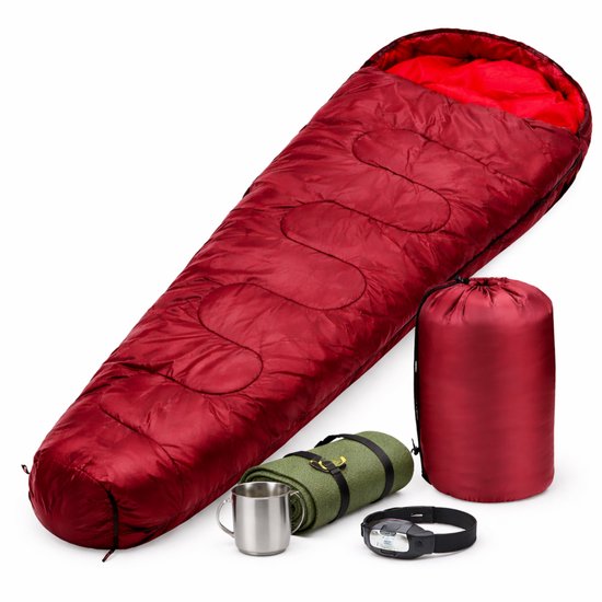 Lomera Mummy Slaapzak - Mummy Slaapzak Volwassenen - Slaapzak Volwassenen - Zomerslaapzak - Lente Slaapzak - Slaapzak met Capuchon - Mummy Slaapzak Rood van Merkloos