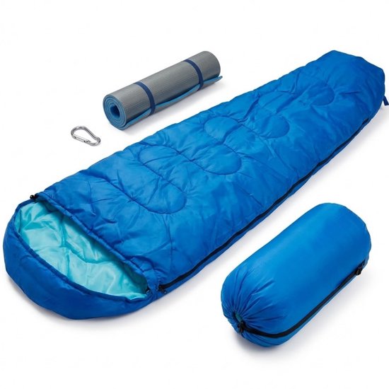 Lomera Mummy Slaapzak - Slaapzak Volwassenen - Slaapzak Kamperen - Kampeer Slaapzak - Slaapzak Camping - Zomerslaapzak - Lente Slaapzak - Blauwe Slaapzak - Slaapzak Hiken - Slaapzak Backpacken - 1 Persoons Slaapzak - Outdoor Slaapzak van Merkloos