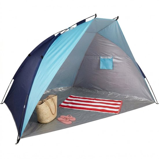 Lomera Strandtent UV50+ Bescherming - Windscherm - Zonnetent - Zonnescherm voor Strand en Tuin - Met Draagtas en Haringen - Camping - Vakantie - Gezin - Buitenleven - Zomer - Festival - Outdoor - Strandscherm - Zonwering van Merkloos