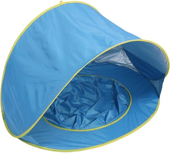 longziming -Pop-Up Strandtent - Baby Zonnescherm - Peuter Speeltent - Snelle Opbouw In Seconden - Ingebouwd Babybadje - Polyester Taft En Staaldraad - Veilig Spelen Zonder Wind Of Zon - blauw - 1 Set