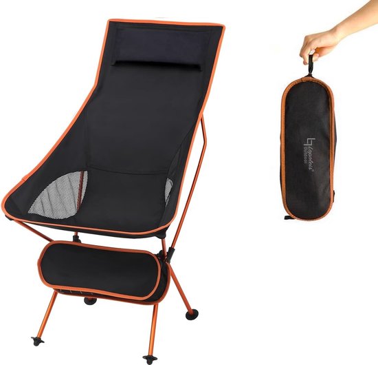 Lopoleis® Campingstoel – Campingstoel opvouwbaar – Visstoel – Vouwstoel – Strandstoel – Inklapbaar – Lichtgewicht – Outdoor Stoel – Hoge Rugleuning – 1.2 kg van Lopoleis