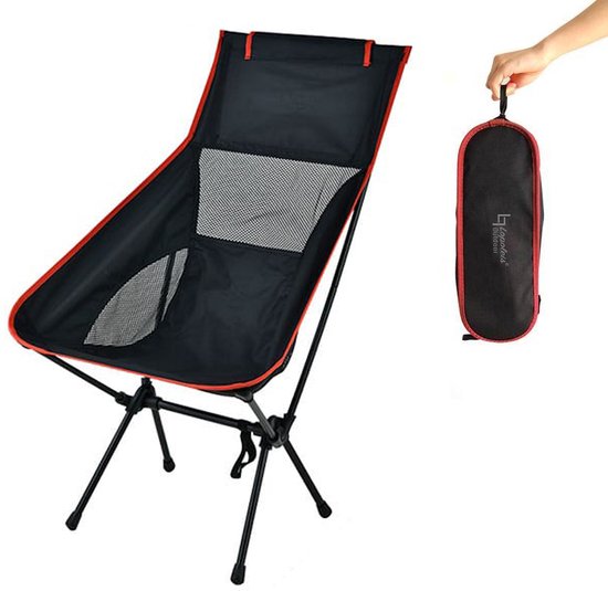 Lopoleis® Campingstoel – Campingstoel opvouwbaar – Visstoel – Vouwstoel – Strandstoel – Inklapbaar – Lichtgewicht – Outdoor Stoel – Hoge Rugleuning – 1.8 kg van Lopoleis