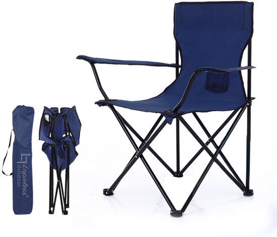 Lopoleis® Campingstoel - Klapstoel - Campingstoel opvouwbaar - Visstoel - Vouwstoel - Strandstoel - Inklapbaar - Lichtgewicht - Outdoor Stoel - 1.6kg - Blauw
