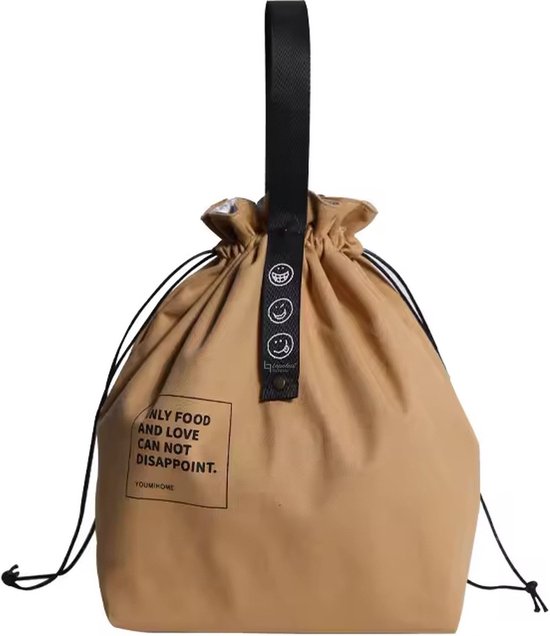 Lopoleis® Lunchtas – Koeltas – Picknicktas – Koelzak – Waterdicht – Coolbag – Lunch bag – Koeltasje – Koeltas lunch – Koeltasje Klein – Geelbruin