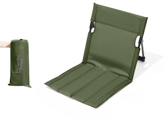 Lopoleis Opvouwbare Stoel – Vloerstoel – Strandmat met rugleuning – Opvouwbare Campingstoel – Strandstoel – Strandligbed – Vouwstoel – Campingstoel – Groen