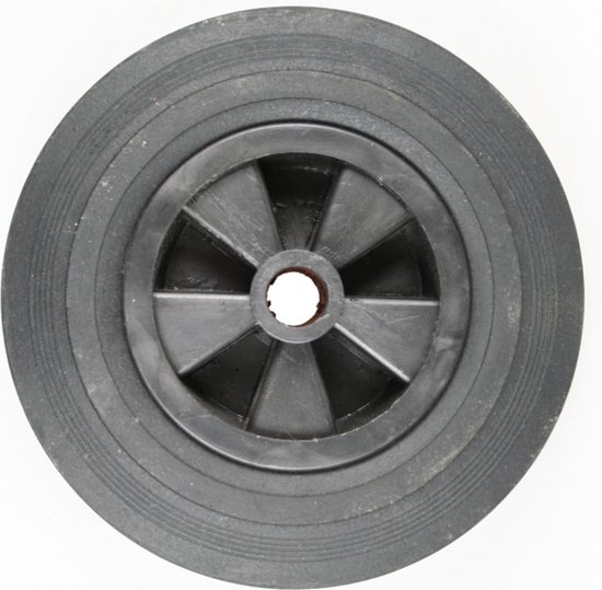 Losse kunststof velg met Hard rubberen wiel 200 x 50. Past op neuswiel met buis van 48mm doorsnee. van ProPlus