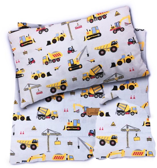 Lotte & Julius peuterdekbedovertrek Machines at Work 120x150cm van Merkloos