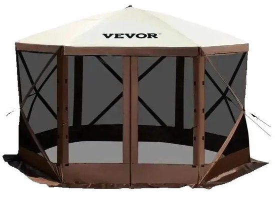 Loushops - Tent - Pop up tent - Tarp - Luifel - 6 Zijdig - Zonnenscherm - Weerbestendig - Insect dicht - 305 x 305 x 229 cm