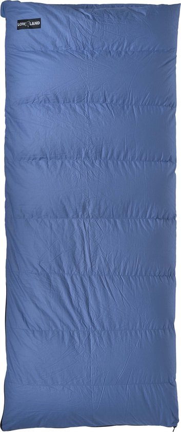 LOWLAND OUTDOOR® Donzen dekenslaapzak - Junior - 160 x 70 cm - Blauw - Dons - Katoen van LOWLAND OUTDOOR