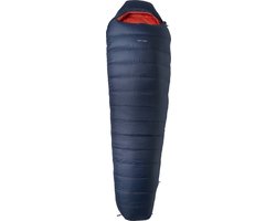LOWLAND OUTDOOR - KIBO -5 - Donzen mummy slaapzak -5°C - 1195 gr - 225x80 cm - Navy Blauw / Oranje van LOWLAND OUTDOOR