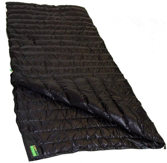 LOWLAND OUTDOOR® Ultra compact blanket - Donzen slaapzak - Gewicht 495g - 210x80 cm - Comfort temperatuur +8°C van LOWLAND OUTDOOR