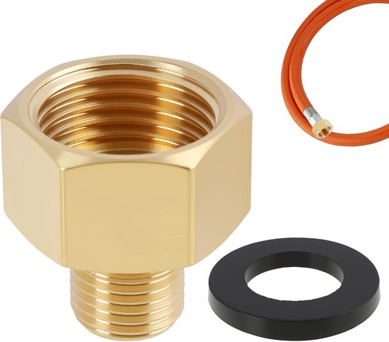 LPG Gas Adapter 1/2" R X 1/4" Lks voor Gasfornuis, Koppelstuk voor Gasslang, Veilig en Duurzaam Overgangsstuk voor Kampeertube