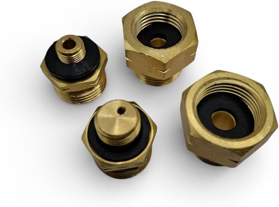 LPG gas adapter set van 4 - Europese vuladapters - Geschikt voor diverse gasflessen - Ideaal voor veilig vullen - ShopVlot