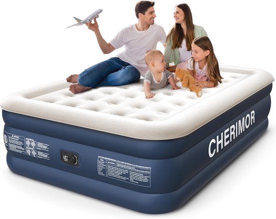Luchmatras met Ingebouwde Pomp - 18 Inch Hoog, Snelle Inflatie, Geschikt voor Gasten en Kamperen van Intex