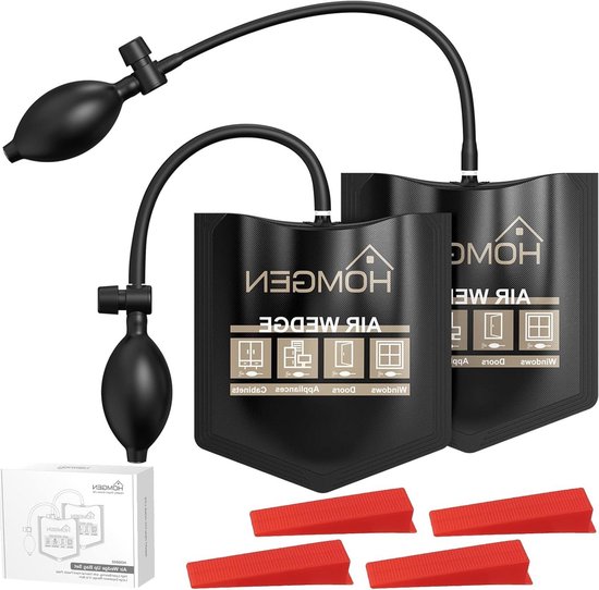 Lucht Wig Set - Pomp Zakken - Deuren Ramen Plaatsen - Eenzijdige Bediening - 2 stuks - Zwart