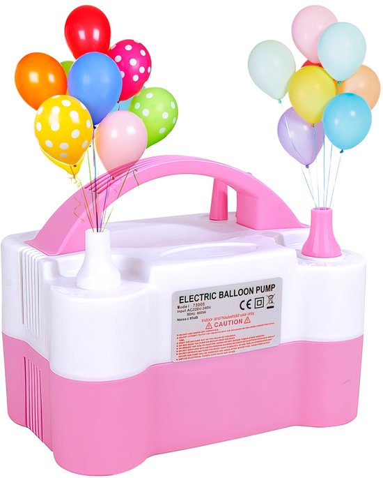 Luchtballonpomp, elektrische ballonpomp, luchtballonnen pomp met 2+2 luchtuitlaten, draagbare elektrische luchtpomp voor verjaardag, bruiloft, kerst, feestdecoratie (220V 600W)