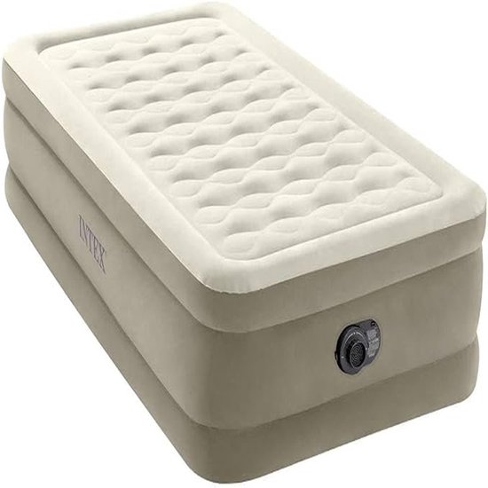Luchtbed 1 persoons – opblaasbaar logeerbed met ingebouwde pomp, extra hoog comfort, PVC, 99x191x46 cm