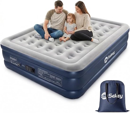 Luchtbed 2 Personen 203x152x46cm – Zelfopblazend met Geïntegreerde Pomp | Instelbare Hardheid | Stabiel & Snel Opblaasbaar | Logeren & Camping