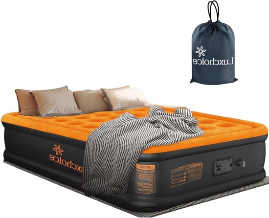 Luchtbed 2 Personen - Opblaasbaar Bed - Kamperen en Logeren - Ingebouwde Elektrische Pomp
