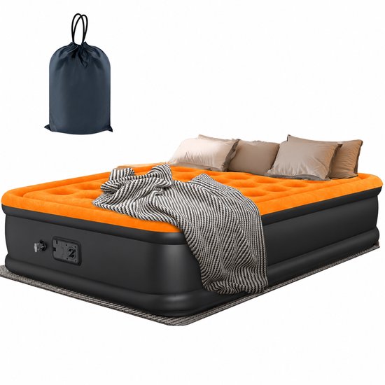 Luchtbed 2 Personen – Zelfopblazend met Ingebouwde Pomp – Waterafstotend – Opvouwbaar – 205 x 155 x 38 cm