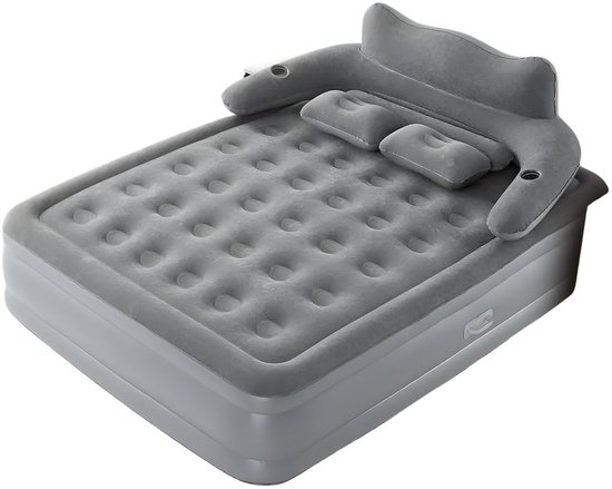 Luchtbed - 2-Persoons Zelfopblazend Airbed met Ingebouwde Pomp 195x150x40 cm - Zwart