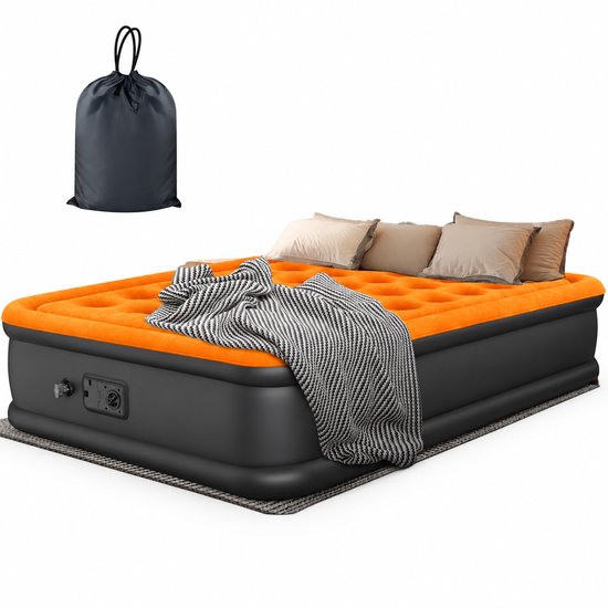 Luchtbed 2 Persoons – Zelfopblazend met Elektrische Pomp – Waterafstotend – 205 x 155 x 38 cm