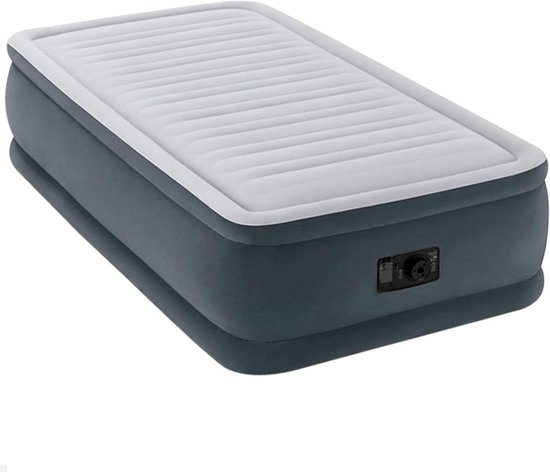 Luchtbed Comfort - Opblaasbaar Matras - Logeerpartij Thuis - Ingebouwde Pomp - 99x191x46cm - Grijs