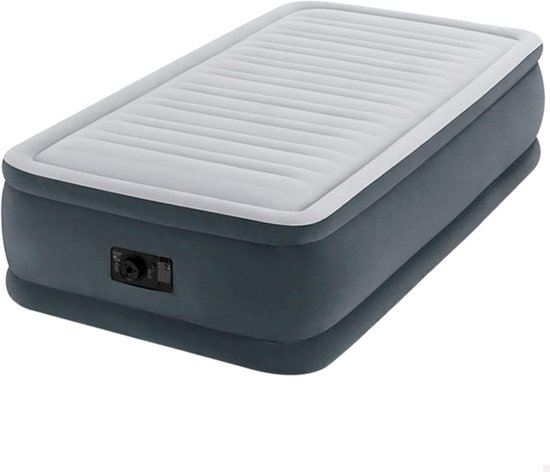Luchtbed Comfort-Plush - Opblaasbaar Bed - Extra Slaapplaats - Ingebouwde Pomp - 99x191x46 cm - Grijs